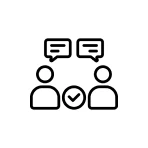 Chatting figures with dialogue boxes